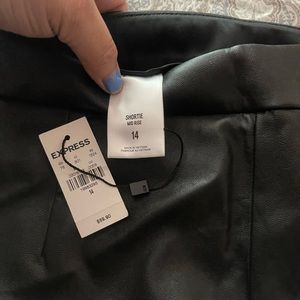 Size 14 express faux leather shorts